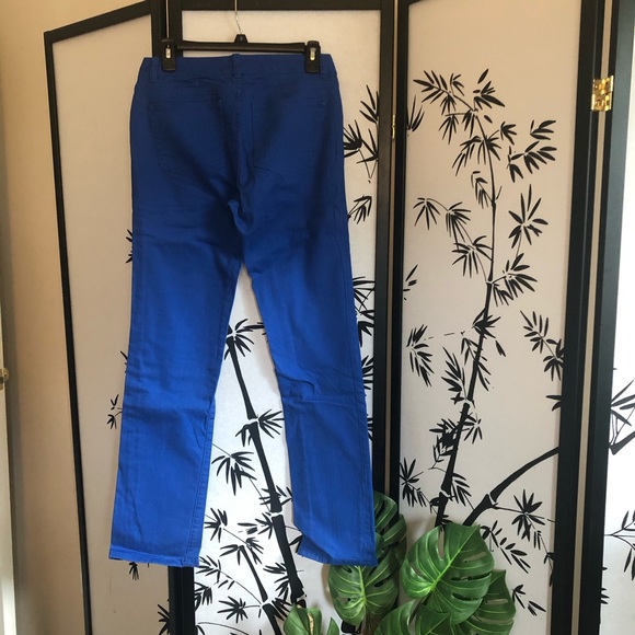 Royal Blue Straight Leg Jeans - Picture 3 of 6